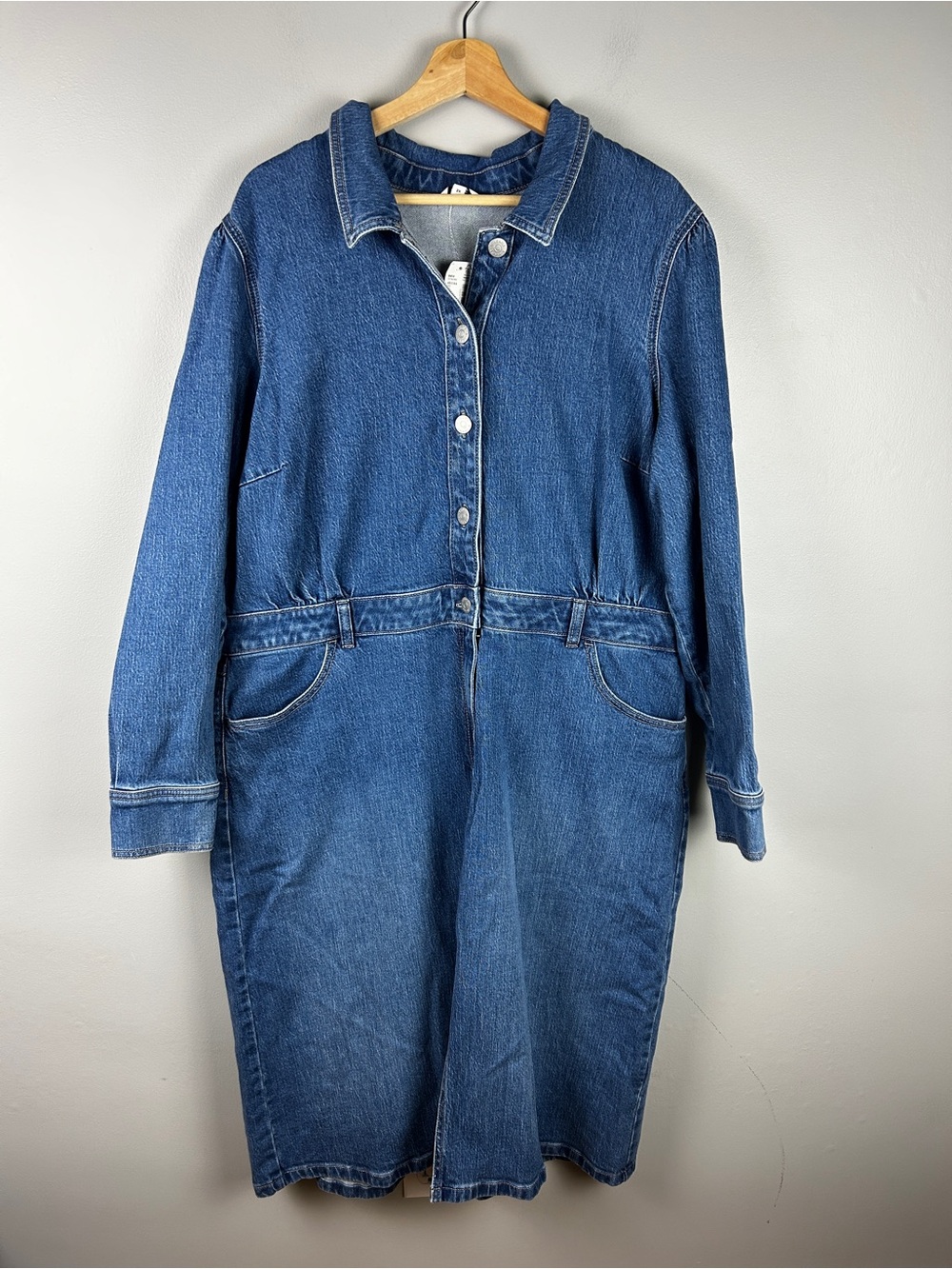REITMANS NWT Denim Midi Dress 2X Blue Western Classic Rodeo Casual Stretch